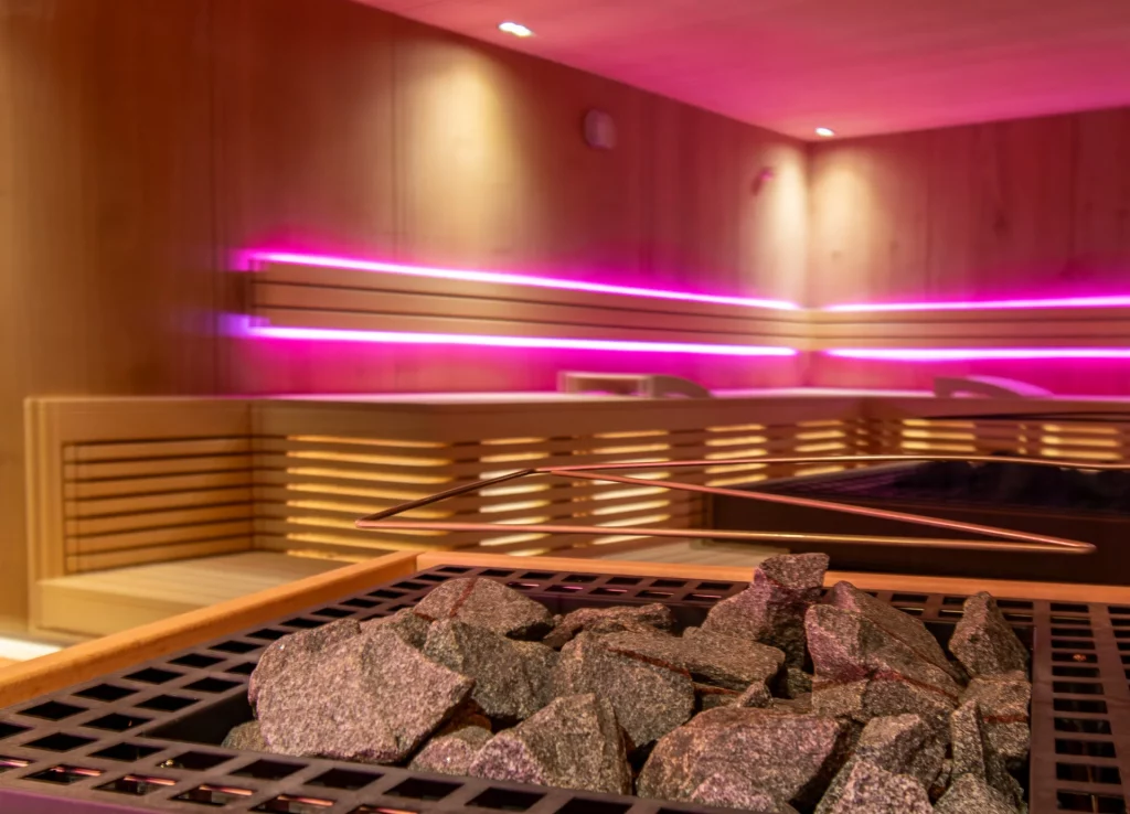 Sauna cabin in the Wellnesshotel Hohenrodt with high-quality sauna stove